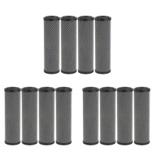 12 Pièces Filtre à Eau au Charbon 10 Pouces Standard pour Toute la Maison, Filtre de Remplacement pour Sédiments, Goût et Odeur