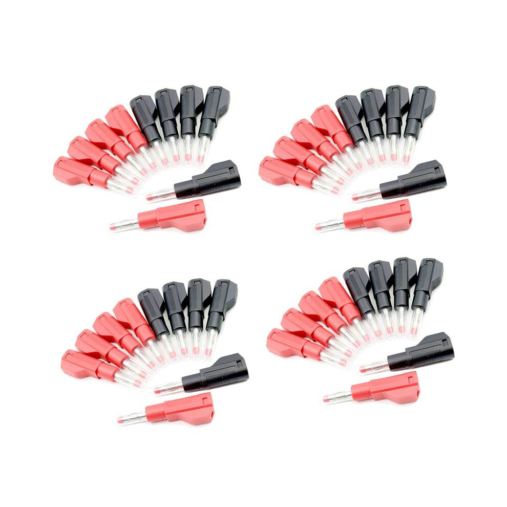 40 Sets Retractable Sheath 4Mm Banana Plug Connectors Stackable Wire Solder Multimeter Test Leads Ends Plugs Adapter 4711262745467