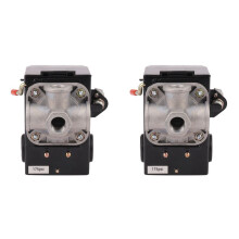 2X Pressure Control Air Compressor 140-175 PSI 4 Port Heavy Duty 26 AMP Black