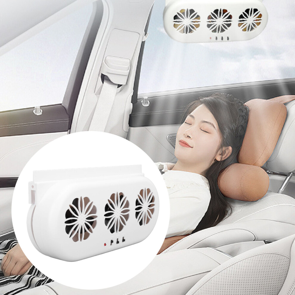 Solar Car Exhaust Fan 5000Rpm Usb Air Circulation 230X52x113mm White 8271385478124