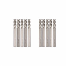 SWT 10Pcs 1/4Inch x 1/4Inch 4 Flute HSS CNC End Mill Cutter Milling Router Bit Cutting Tool