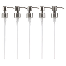 5Pcs Stainless Steel Soap Pump Replacement 28 Teeth Metal Bottle Nozzles Lotion Dispenser
