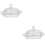 2Sets Kitchen Butter Dish Glass Covered Container Clear Butter Holder 6