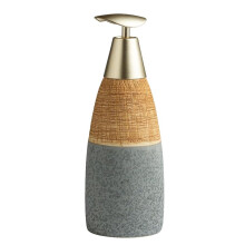 Kitchen 12Oz Ceramic Hand Soap Dispenser for Bathroom Refillable Dispenser Bottle for Liquid Soap Shampoo and ShowerGel