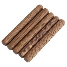 5 Pcs Pottery Tools Wood Hand Rollers,for Clay Stamp Pattern/Roller Pattern,Ceramic Tools,Arcilla Polimerica Dab Tool