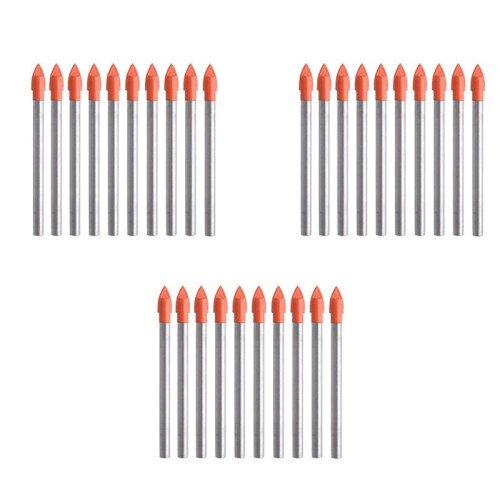 30 Pieces 6MM Glass and Tile Drill Bits Set Carbide Drilling Tool 1