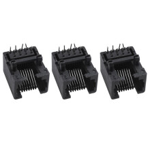 60Pcs RJ45 8P8C Jack de Prise de PCB de Reseau pour Internet de L'Ordinateur Noir