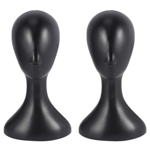 2X Lady High Plastic  Wig  Female Model  Black