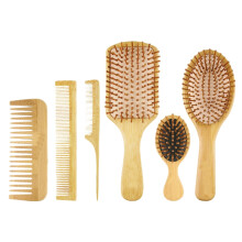 6PC/Set Peine de Madera CojíN de Paleta Saludable Cepillo de Masaje para PéRdida Cabello Cepillo para el Cabello Peine Cuero Cabelludo Cuidado del