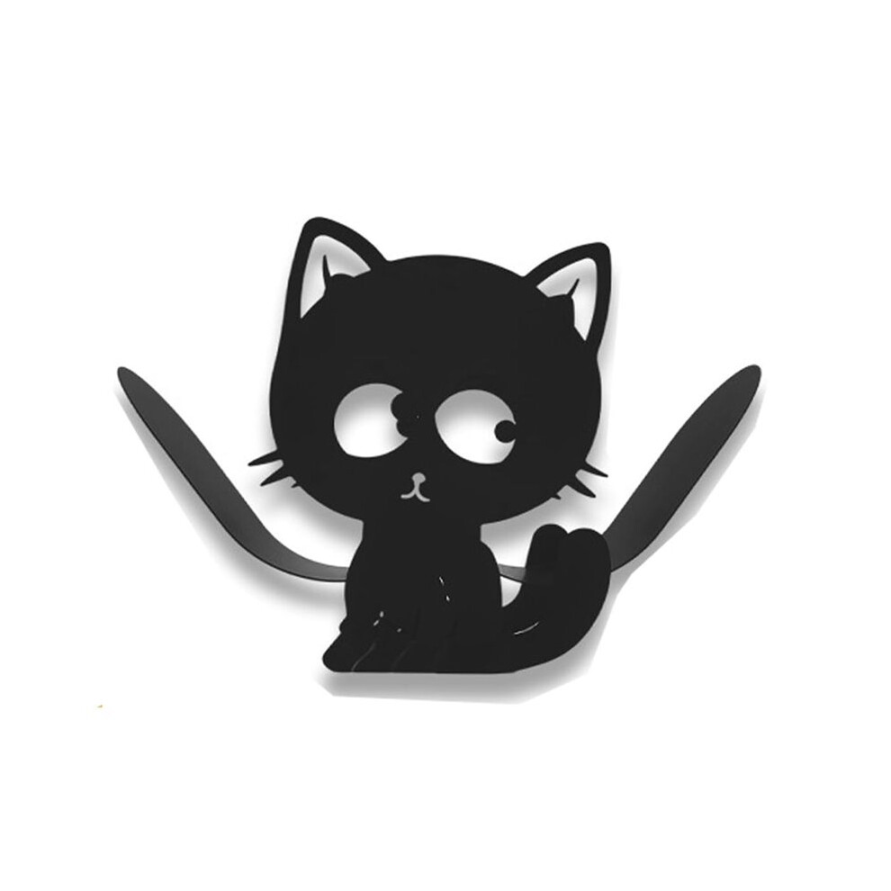 Semoic Cat Animal Paper Holders,Black Metal Toilet Tissue Holder,Decorative Metal Paper Holder,Cute Toilet Paper Storage