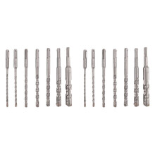 14 Pcs SDS  Hammer Drill Bit Set, (4-Flute) for Concrete Brick Block Stone Masonry and Granite