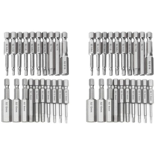 40Pcs Hex  Wrench Drill Bit Set Shank Quick Release Magnetic Screwdriver Bits Set (Metric +SAE)