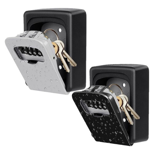 NyckellåSlåDa VäGgmonterad Grå och Svart 2-Pack