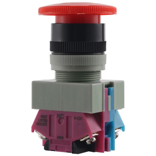 AC 600V 10A Red Mushroom Emergency Stop Push Button  22mm NO NC