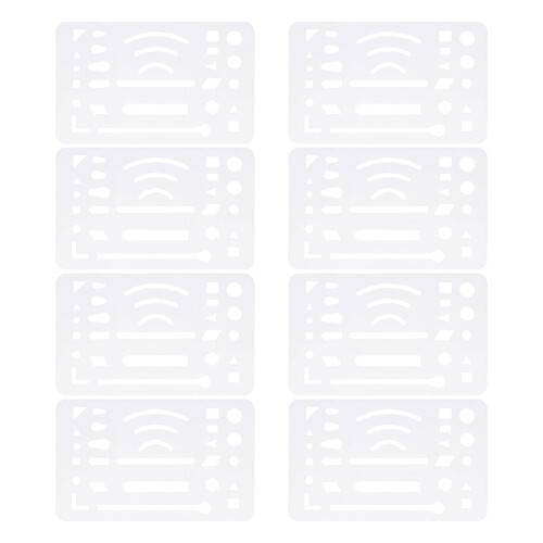16Pcs Plastic Mechanical Eraser Tools and Drawing Template Shields Set 1