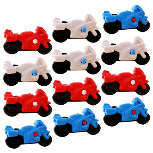 60Pcs Mini Motorcycle Erasers for Kids Assorted Color Safe School Use 1