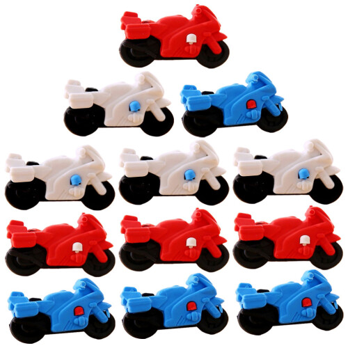 60Pcs Mini Motorcycle Erasers for Kids Assorted Color Safe School Use 2