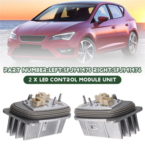 For  Leon LED Headlight Daytime Running Light with Heatsink Turn Light Control Module Unit 5FJ941475 5FJ941476 1