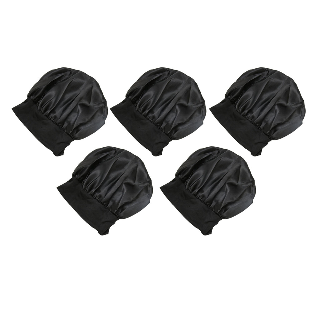5 Silk Sleeping Bonnets Satin Wide Band Set