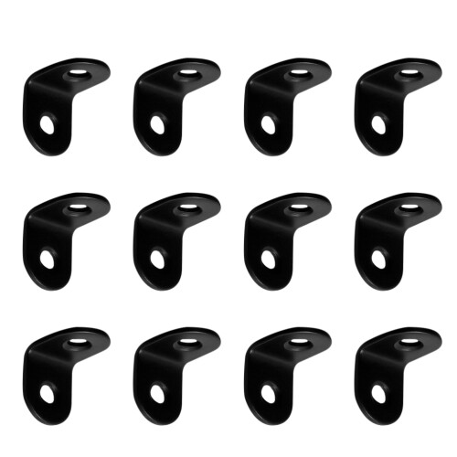 40Pièces Supports D'équerres D'angle L Noir Acier Inoxydable Résistant 2