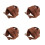 4Pièces Casquette Tampon Confortable Réglable En Coton Marron 7