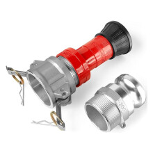 Fire Hose Nozzle,2In NPSH HeavyDuty Industrial Fire Hose Constant Flow Fog Nozzle with 2Pc 2In Camlock Fitting Coupling
