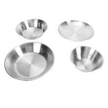 4 Pcs Stainless Steel Round Pizza Pans Set, Baking & Serving Trays