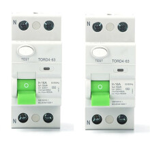 2X AC 2P 6KA RCCB RCD 230V WyłąCznik RóżNicowoprąDowy WyłąCznik RóżNicowy WyłąCznik BezpieczeńStwa TORD4-63, 2P 16A 10MA