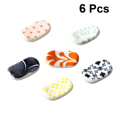 12Pcs Assorted Ceramic Chopstick Holder Spoon Fork Stand for Dining 1