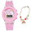 5Ensembles Enfants Ajustables Silicone Rose Motif 8