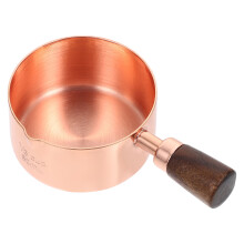 2Pcs Golden Stainless Steel Sauce Bowls with Wood Handle for Kitchen