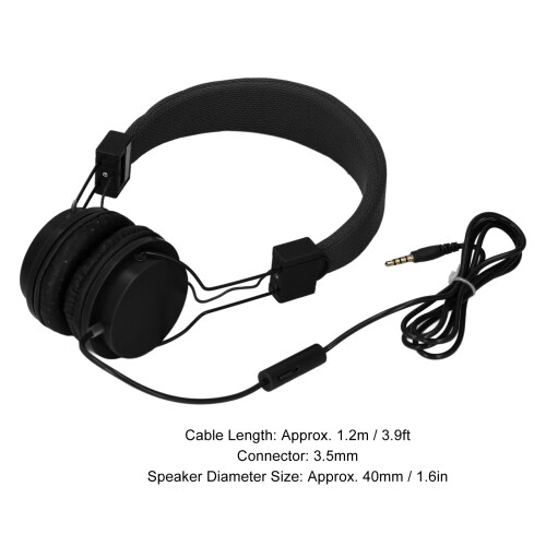 Cuffie cablate nere da 40 mm con microfono, cavo da 1,2 m 1