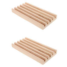 2Pcs Pine Wood Domino Holders Organizer Board Game Tile Display