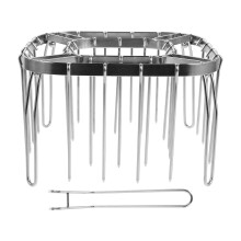 1Set Stainless Steel Air Fryer Kabob Rack with Foldable Design