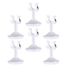12Pcs Stainless Steel Table Number Stands U-Shaped Card Holders Silver