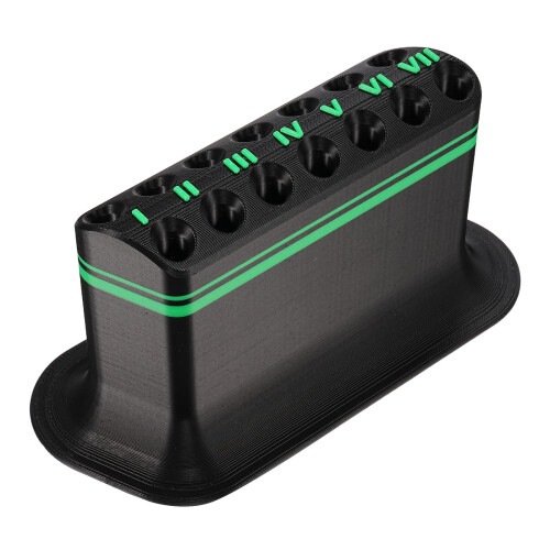 Black Tabletop Arrow Stand with Slots for Archery Equipment