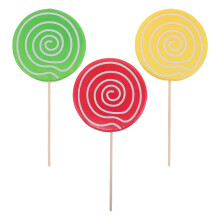 3Pcs Foam Lollipop Props Assorted Colors Giant Candy Photo Booth Decor