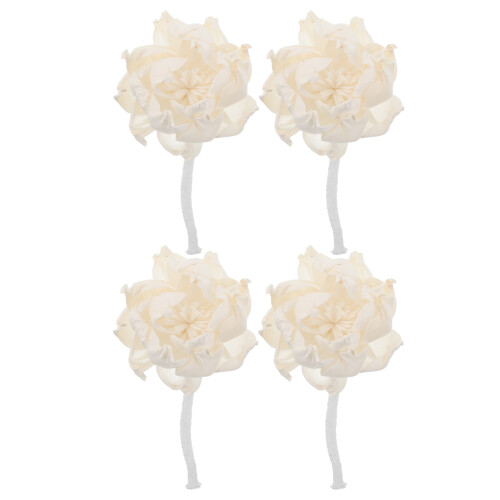 4Pcs Elegant White Flower Scent Diffuser Sticks for Bedroom & Office