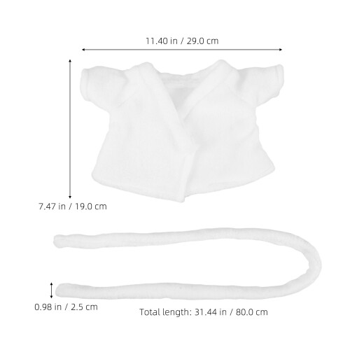 2Pièces Tenue Peluche Ours Blanche Robe Douce Pour Et Doudou 1