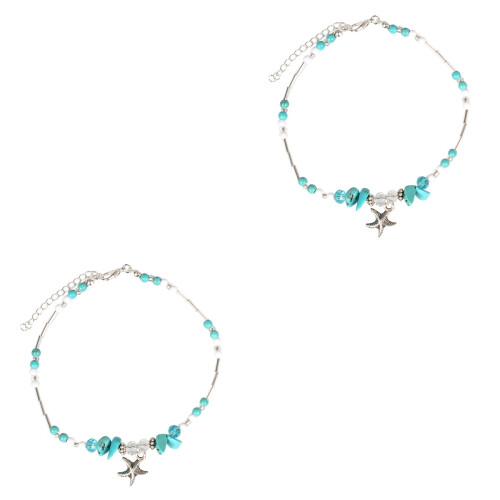 2Pièces Bracelet De Argenté Pendentif Étoile 2