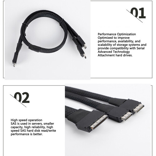 0.5m SAS 3.0 Cable 16Gbps SFF 8611