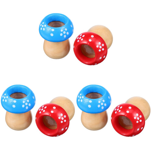 6Pièces Kaléidoscope Bois Durable Champignon Pour Enfants 1