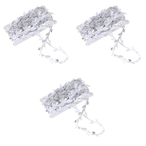 3Rolls Artificial Vine Silver Hanging Leaves for Home Wedding Decor 2