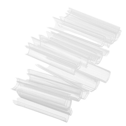 5Pièces Faux Ongles Coffin Transparente Extensions -Pose 1