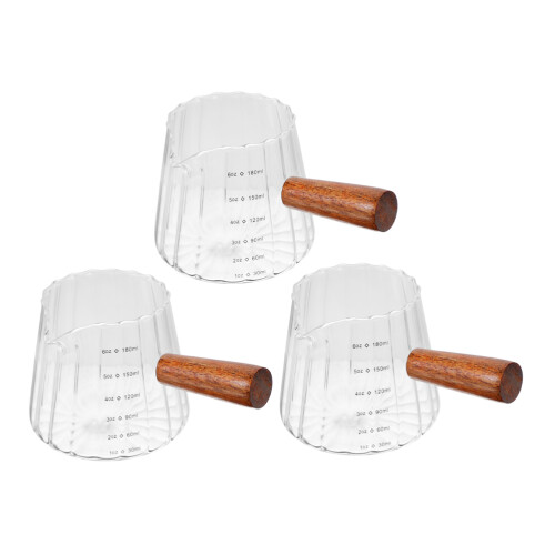 9Pièces Mini Verre Transparent Manche Bois Pour Espresso 1