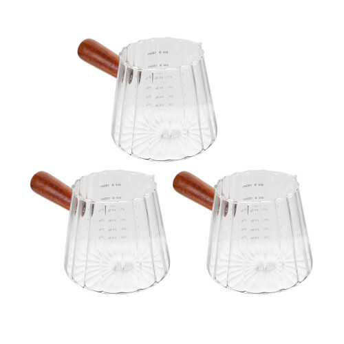 9Pièces Mini Verre Transparent Manche Bois Pour Espresso 2
