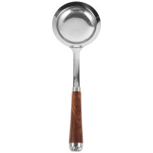 Lightweight Stainless Steel Mesh Skimmer Spoon with Wooden Handle