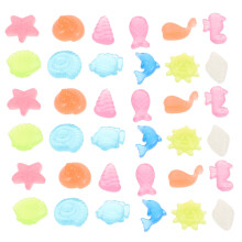 300Pcs Multi-Color Glow Pebbles Resin Marine Decorations for Aquariums