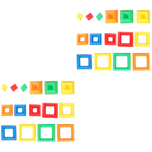 30Pièces Jeux Blocs Plastique Pyramide Éducative Couleurs Variées Bébé 2
