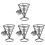 4Ensembles Support Frites Acier Noir Panier Snack 4